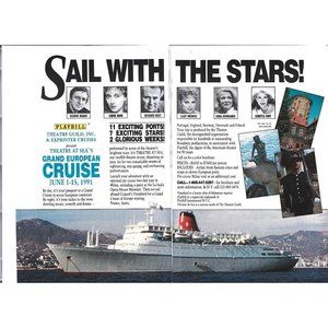 Sail with Stars Playbill Cruise AD Hearn Kane 1990s Vintage Print 2 PAGE 11 in